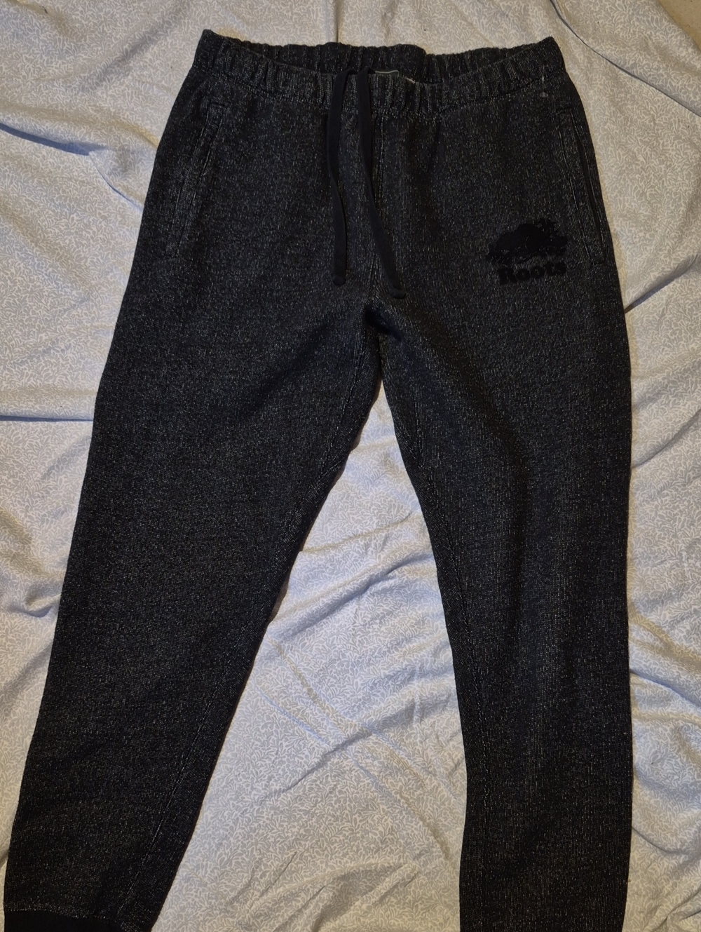 Roots Black Men's Jogger Sweatpants with Drawstring